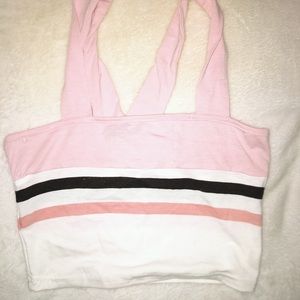Pink cropped cami.